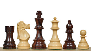 French Lardy Exclusive Tournament Size Weighted Wooden Chess Pieces in Indian Rosewood / Box wood - 3.75"