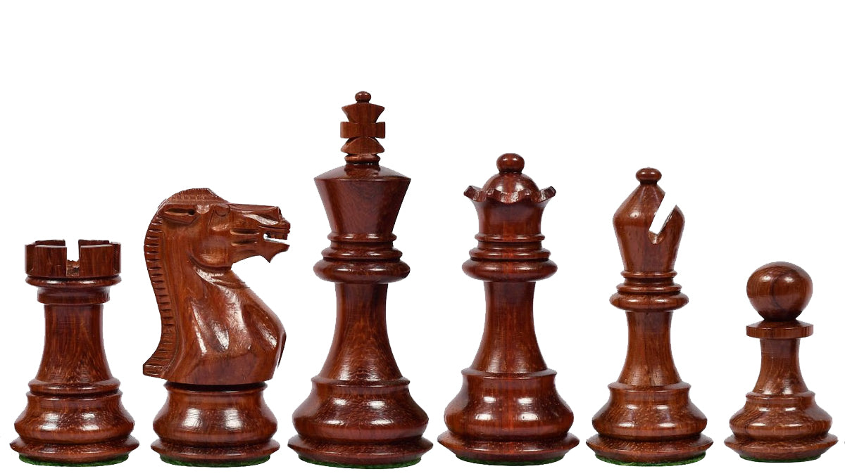 The Classic 101 Staunton Series Club Size Weighted Chess Pieces in Bud Rosewood & BoxWood - 3.0" King