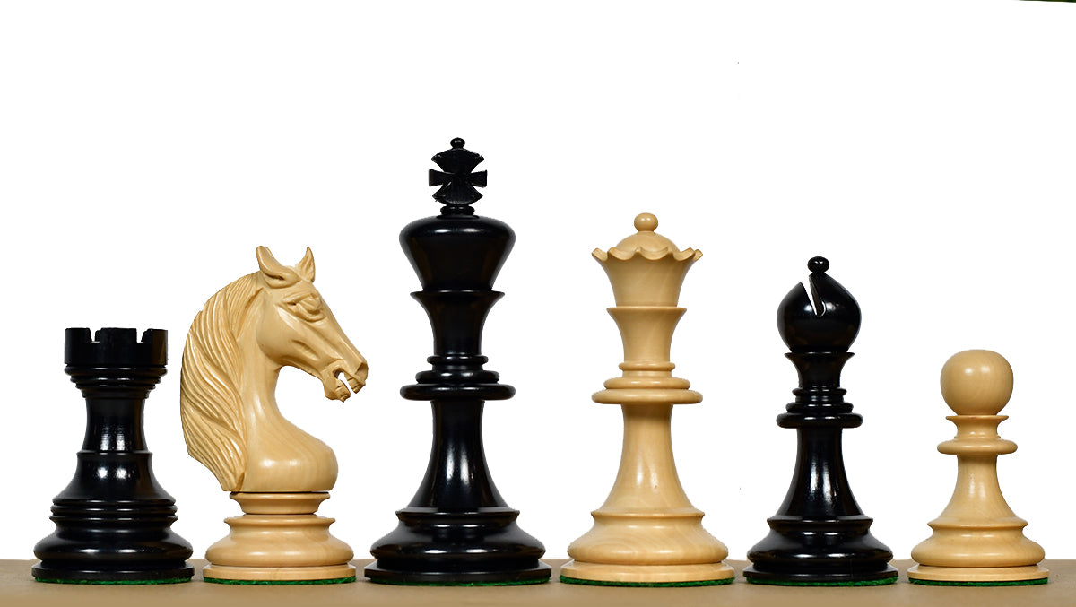 The Monarch’s Gambit Handcrafted Luxury Chess Pieces – in Ebony & Boxwood 4.4" King