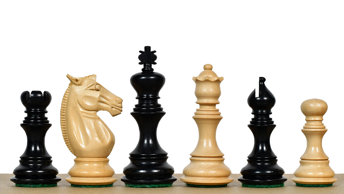 Meghdoot Staunton Series Wooden Chess Pieces in Ebony & Box Wood - 3.2" King