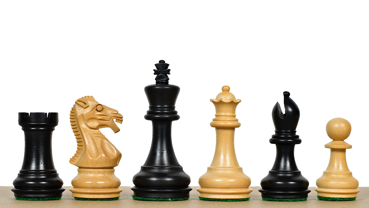 Laughing Knight Staunton Series Chess Pieces in Ebonized & Boxwood - 3.0" King