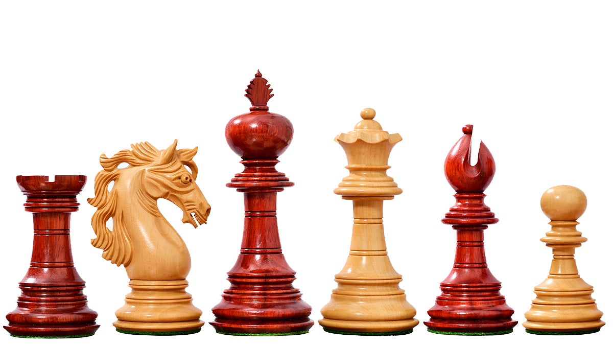 American Adios Series Luxury Chess Pieces in Bud Rosewood / Boxwood - 4.4" King