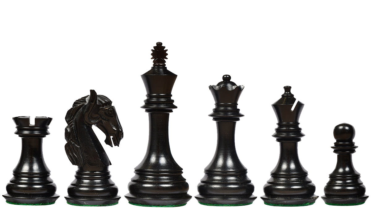 The New Columbian Staunton Series Chess Pieces in Ebony Wood & Box wood - 3.8" King