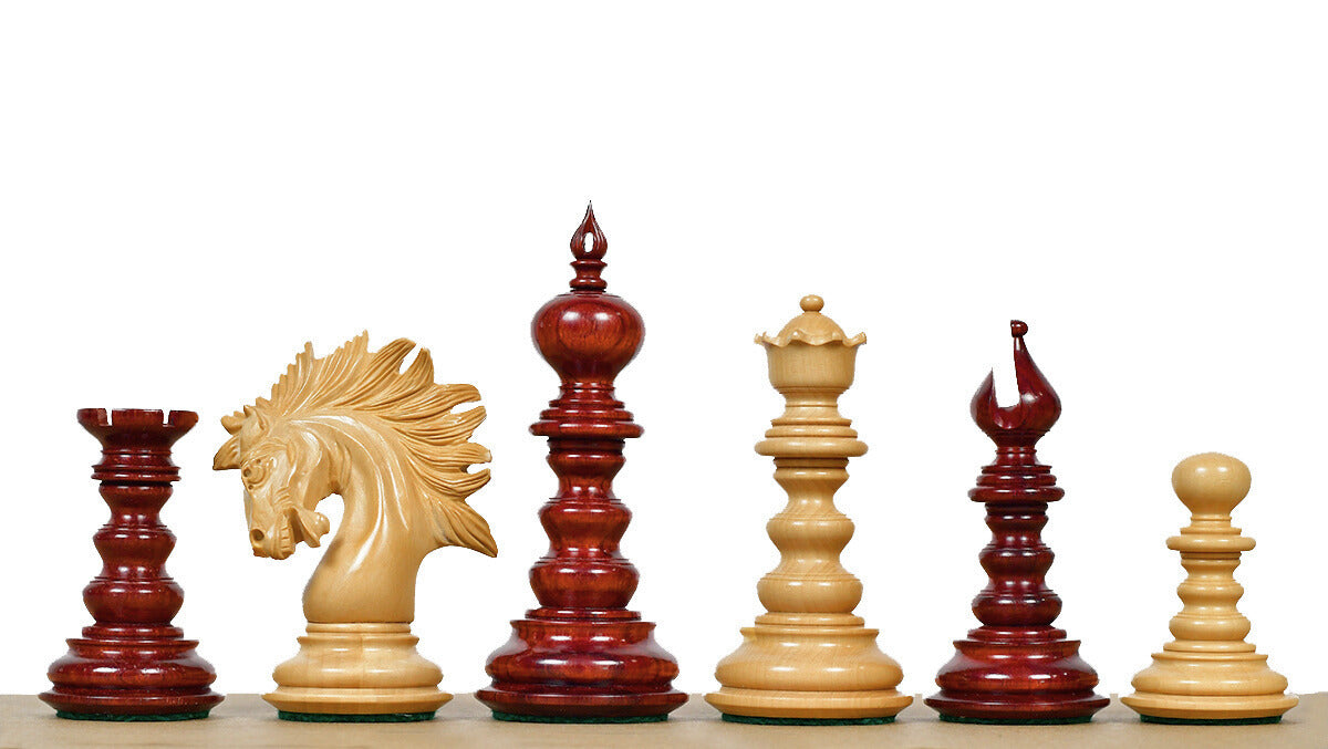 St. Petersburg Luxury Artisan Series Chess Pieces in Bud Rosewood / Boxwood - 4.3" King