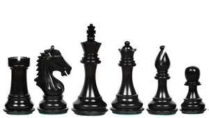 CB The Derby Knight Staunton Pattern Weighted Chessmen in Ebonized Boxwood - 4.1" King
