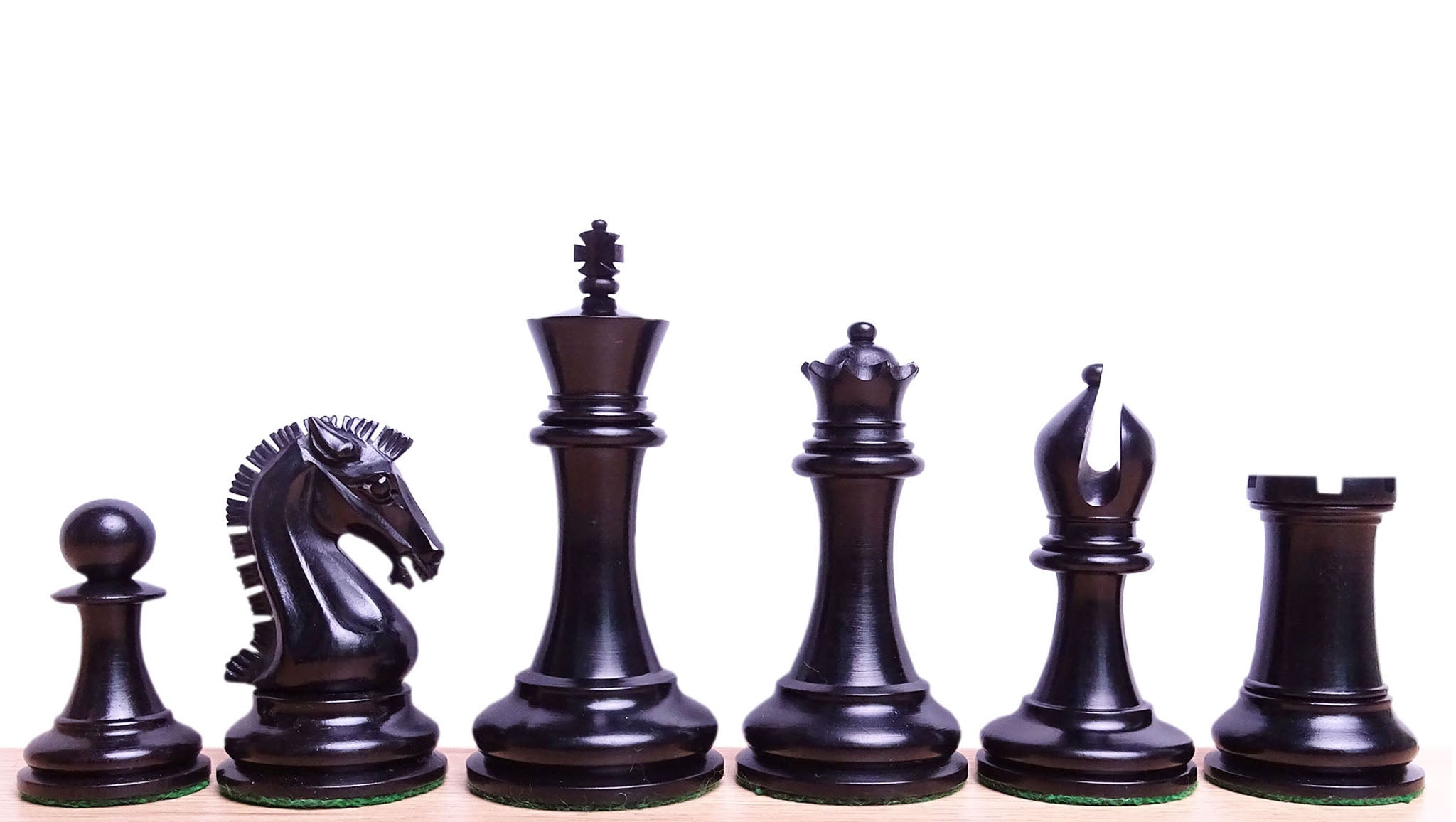 Repro of 2017 Sinquefield Cup Craftsman Triple Weighted Chess Pieces in Ebony/Boxwood 3¾ inch King - 1550 Grams Weight