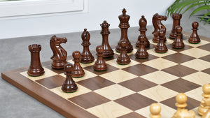 The Honour of Staunton (HOS) Series Weighted Chess Pieces in Sheesham & Natural Boxwood - 4.0" King