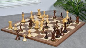 1950s' Soviet Russian (Queen' Gambit Series) Latvian Chess Pieces in Sheesham & Natural Boxwood - 4.1" King