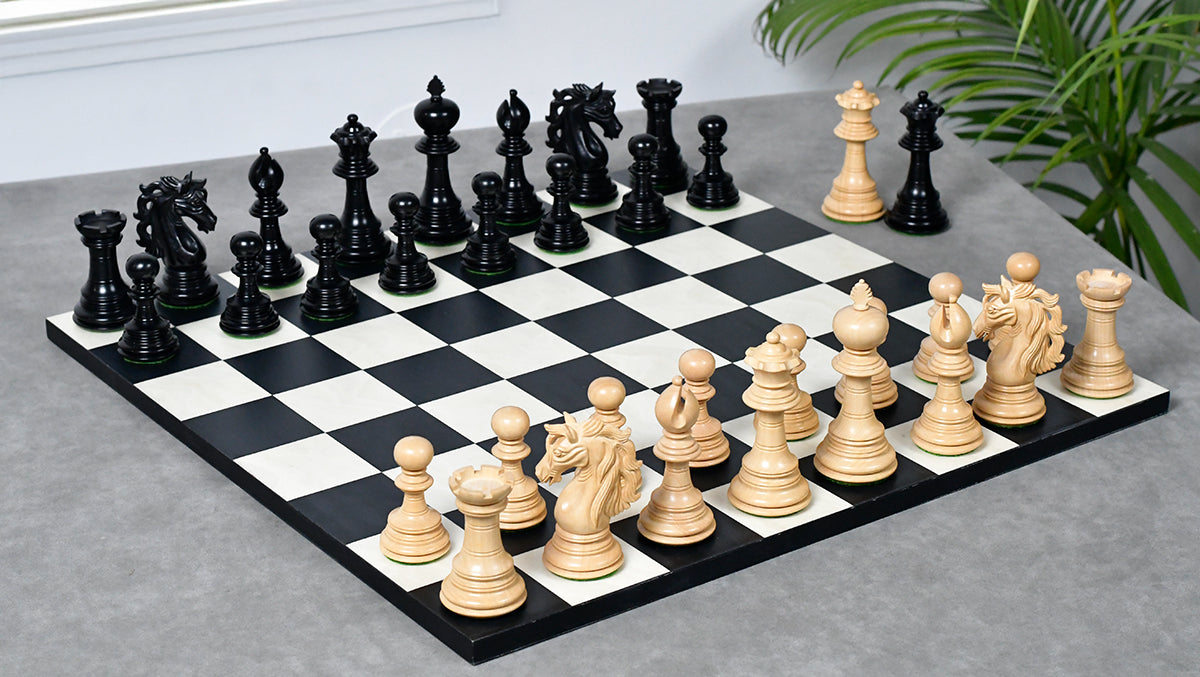 American Adios Series Luxury Chess Pieces in Ebony / Boxwood - 4.4" King