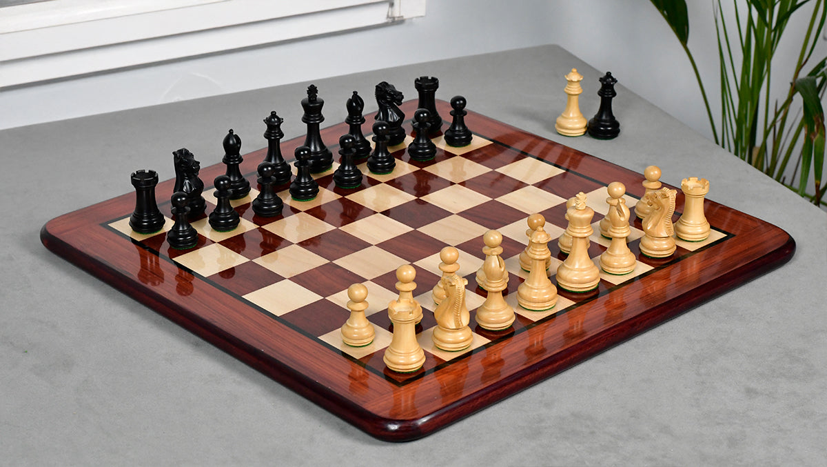 Laughing Knight Staunton Series Chess Pieces in Ebonized & Boxwood - 3.0" King