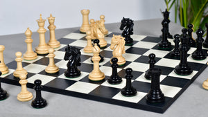 The French Warrior Luxury Wooden Chess Pieces in Ebony & Boxwood - 4.4" King