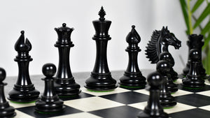 The Mustang Series Wooden Triple Weighted Chess Pieces in Ebony / Boxwood - 4.4" King