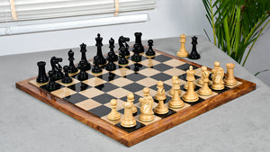 Vintage 1915-1925 Nimzovich Staunton Chess Pieces in Ebony & Boxwood – 3.75" King with King’s Side Marking – 1366g – Pieces Only