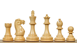 The Judit Polgar Repro Staunton Weighted Tournament Chess Pieces in Anjan Wood & Boxwood 3 ¾ Inch King - 1000 Grams