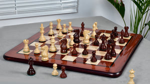 Classic 101 Staunton Series Club Size Weighted Chess Pieces in Bud Rosewood & BoxWood - 3.0" King