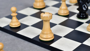 Noble Stallion Chess Set Bridle Edition in Ebony & Box Wood - 4.8" King