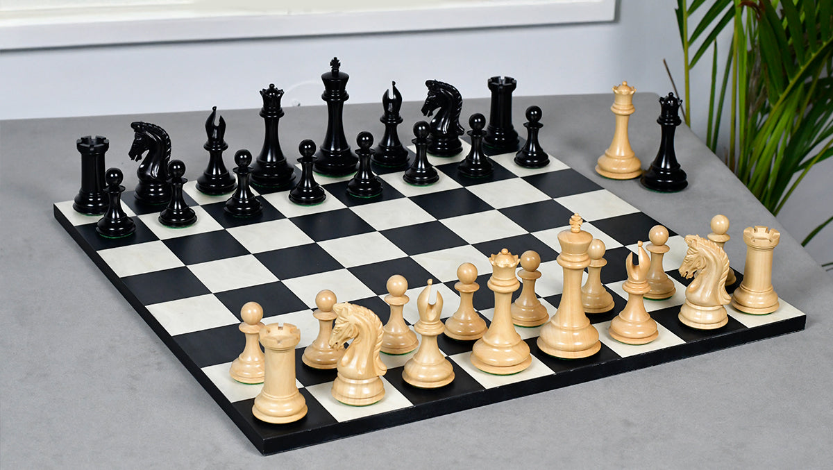 The 4.4 Inch Luxury Imperial Collector Series Artisan Chess Pieces Triple Weighted in Ebony and Boxwood - 1850 GMS