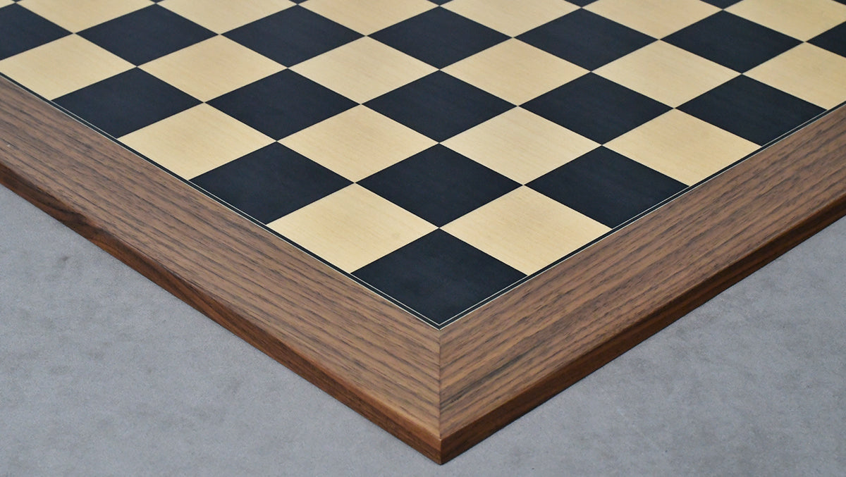 Combo Of 4.4 Inch Luxury Imperial Collector Series Artisan Chess Pieces Triple Weighted in Ebony and Boxwood With Wooden Black Dyed Poplar Sycamore Chess Board