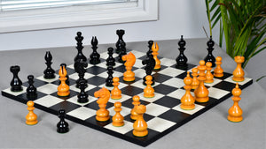 Antique Dublin Calvert Chess Pieces in Ebonized & Antiqued Boxwood 4.1" King - 850 Grams