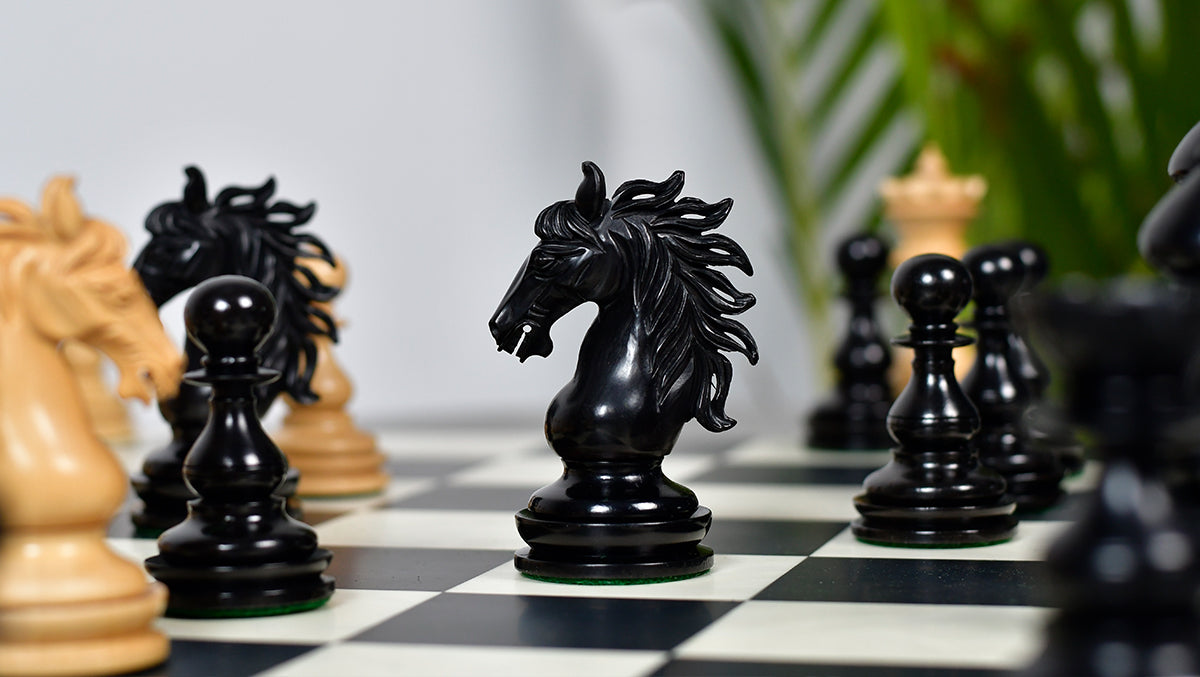 Wild Stallion Luxury Chess Pieces in Ebony & Boxwood - 4.4" King