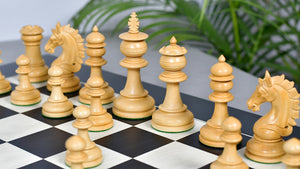 The Artisan Knight Handcrafted Luxury Wooden Chess Pieces In Ebony Wood & Natural Boxwood - 4.4" King