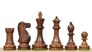 The Grandmaster Staunton Series Chess Pieces In Sheesham & Natural Boxwood - 3.75" King