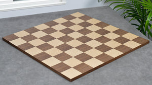 Combo Of Minimalist Soviet-Style Chess Pieces In Sheesham & Boxwood - 3.7” King With Minimalist Walnut Maple Wooden Chess Board Matte Finish
