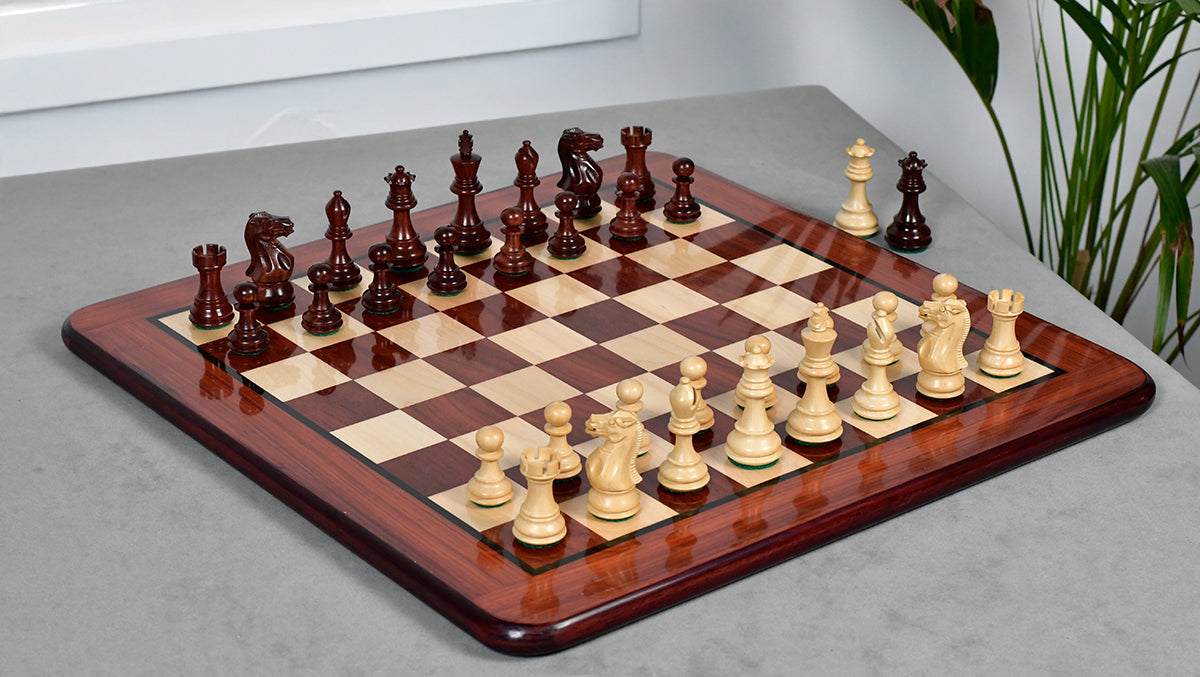 Classic 101 Staunton Series Club Size Weighted Chess Pieces in Bud Rosewood & BoxWood - 3.0" King