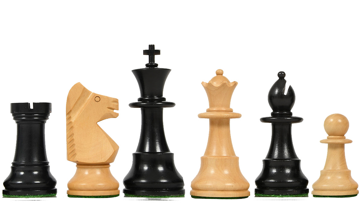 Reproduced Argentina Olympic (Ajedrez Olímpico 'Campo') Chess Pieces in Ebony & Boxwood - 3.75" King