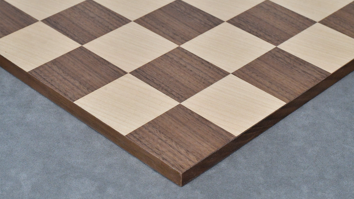 Combo Of Minimalist Soviet-Style Chess Pieces In Sheesham & Boxwood - 3.7” King With Minimalist Walnut Maple Wooden Chess Board Matte Finish