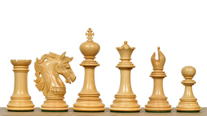 Crown Heritage Series Luxury Chess Pieces in Ebony Wood & Natural Boxwood 4.3” King