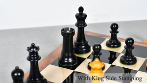 Richard Whitty Antique Chess Pieces with King Side Stamping in Ebony / Antiqued Box wood - 3.75" King