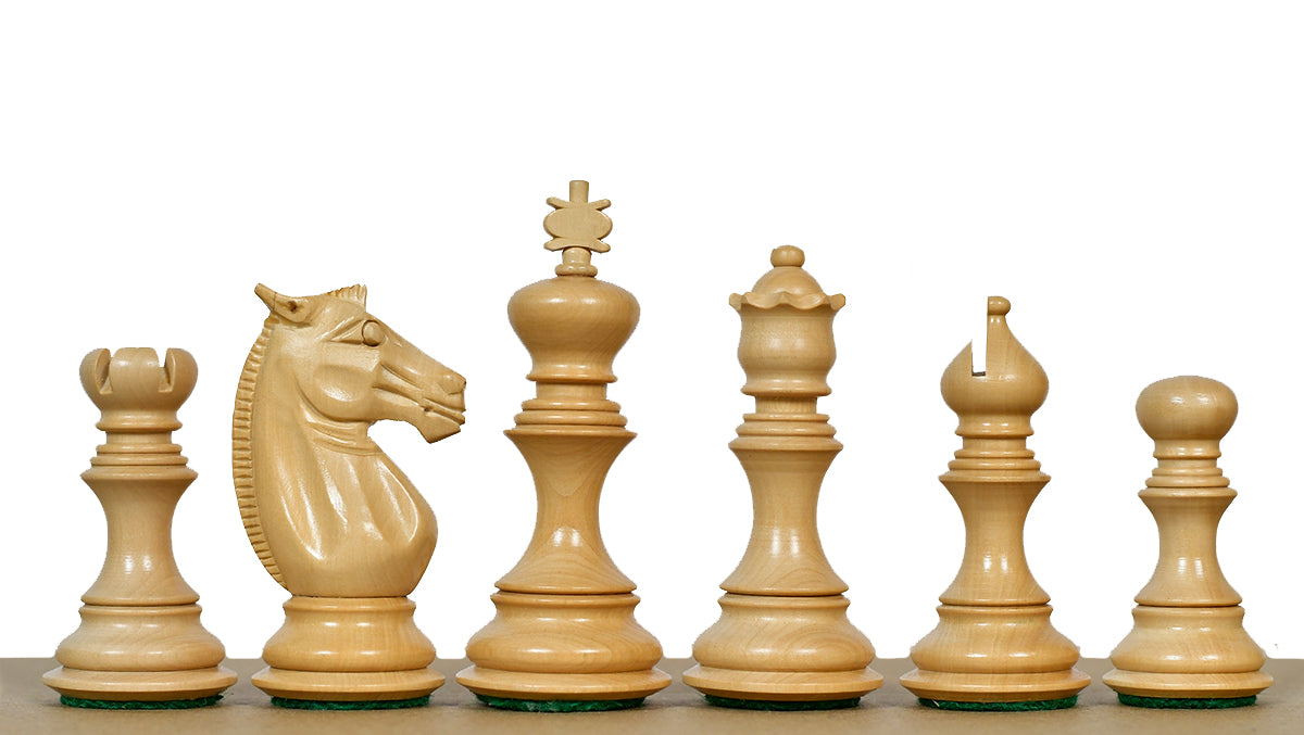 Meghdoot Staunton Series Wooden Chess Pieces in Ebony & Box Wood - 3.2" King
