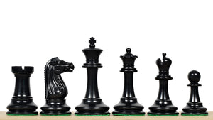 Circa 1887 Turner Teich Soviet-Staunton Style Weighted 4" Chess Pieces in Ebony & Antiqued Boxwood - 1700 Grams Weight