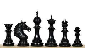 The Sikh Empire Series Triple Weighted Wooden Handmade Chess Pieces in Genuine Ebony Wood and Indian Boxwood - 4.5" King with Extra Queens