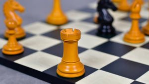 4.0'' The Ancient Indian Warrior Staunton Luxury Series Chess Pieces in Ebony / Antiqued Box Wood - 1660 Grams