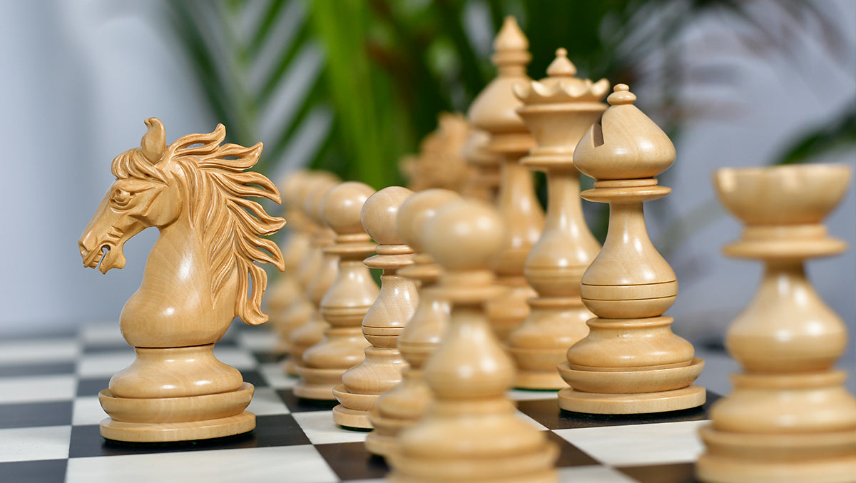 Wild Stallion Luxury Chess Pieces in Ebony & Boxwood - 4.4" King