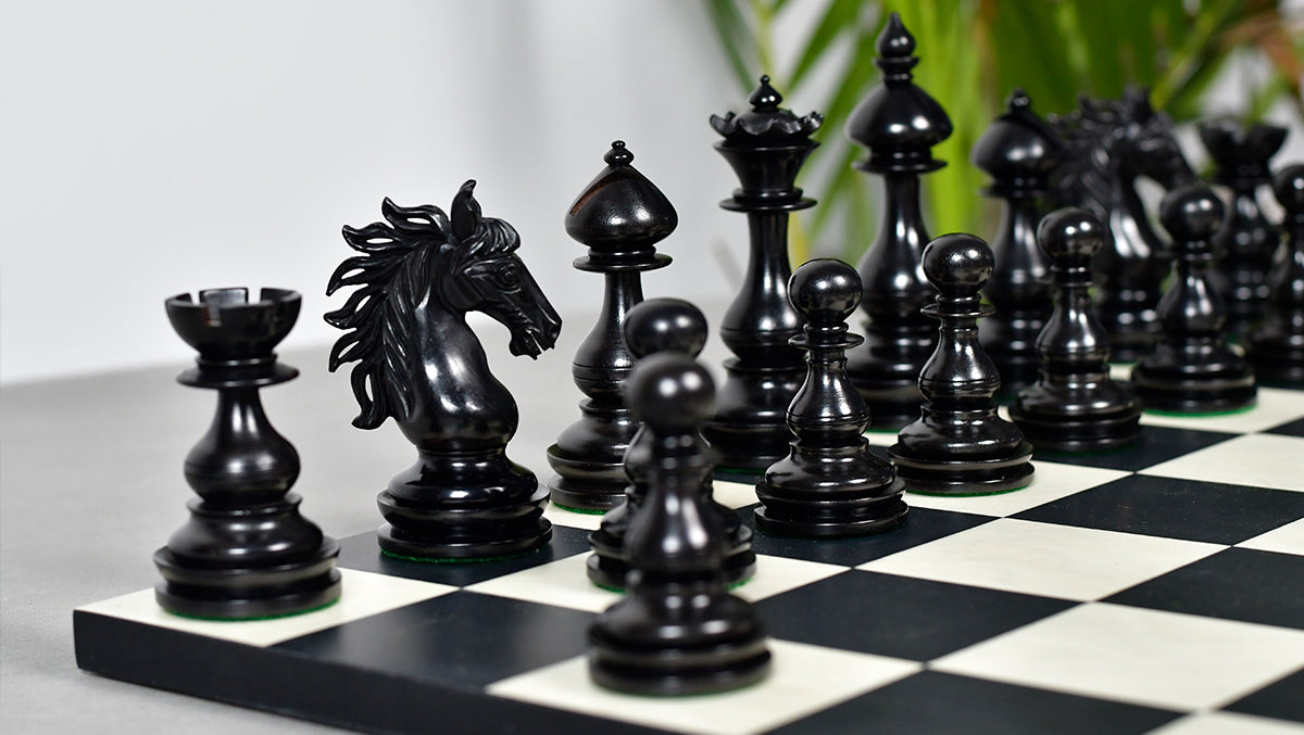 Wild Stallion Luxury Chess Pieces in Ebony & Boxwood - 4.4" King