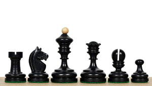 Vintage 1930 Knubbel Analysis Chess Pieces in Ebonized and Natural Boxwood - 3" King