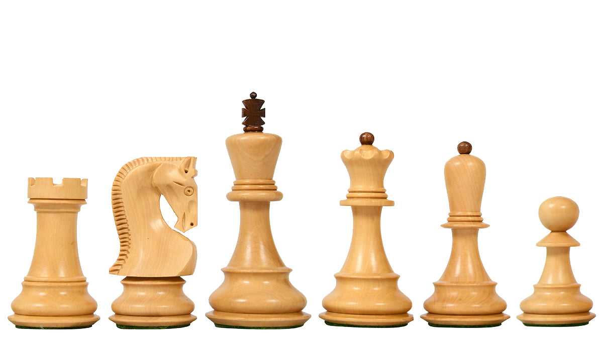 Old 1959 Russian Zagreb Staunton Chess Pieces in Sheesham Wood / Boxwood - 3.8" King