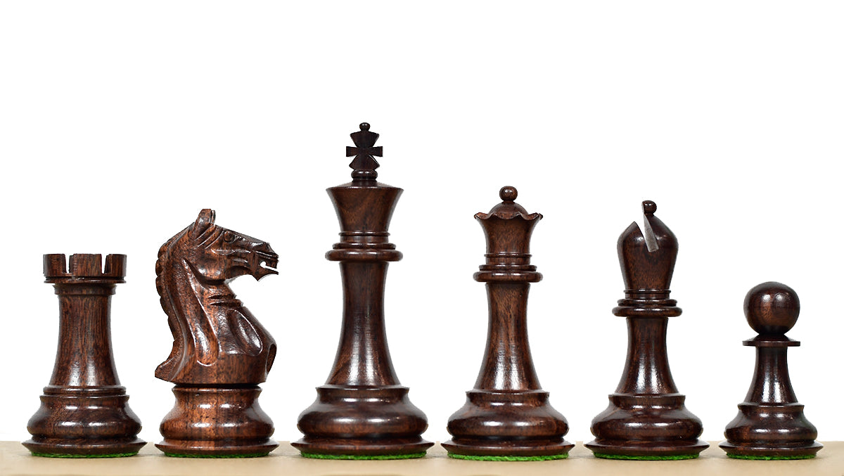The Supreme Series (The Queens's Gambit) Staunton Weighted Chess Pieces in Acacia Wood & Indian Boxwood 4 inch King - 1400 GMS