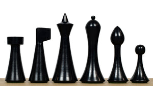 3.75'' Herman Ohme Minimalist Chess Set – Weighted Ebonized Boxwood – Pieces Only