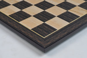 21" Wooden Chess Board in Tiger Ebony & Maple Look with Epoxy Matte Finish – 55mm Squares