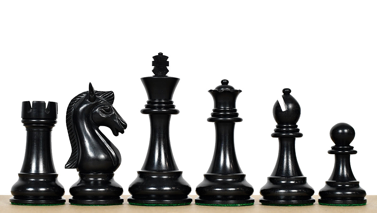 The Candidates Series Staunton Chess Pieces in Ebony / Box Wood - 3.75" King