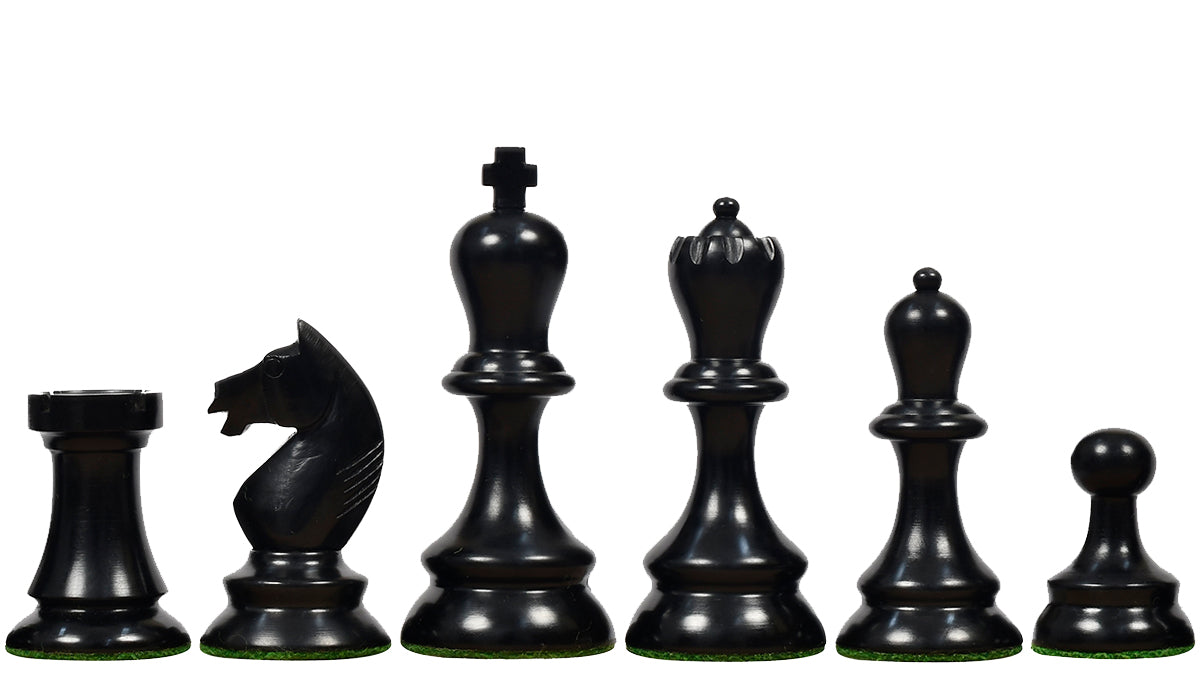 The 1937 7th Stockholm Olympiad Reproduced Chess Pieces in Ebonized & Box Wood - 3.75" King