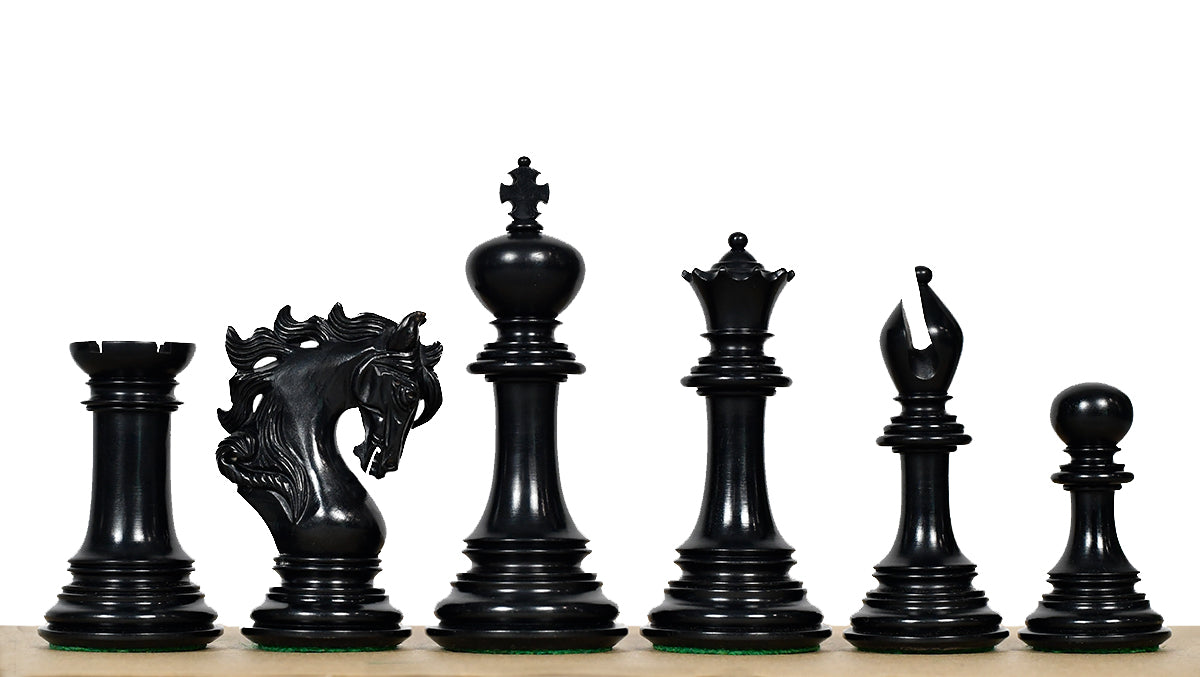 Viking Series Triple Weighted Staunton Luxury Chess Pieces – Handcrafted Ebony & Boxwood, 4.4” King
