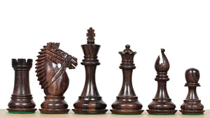 The Bridle Knight Series Wooden Chess Pieces in Indian Rosewood & Box Wood - 4.1" King