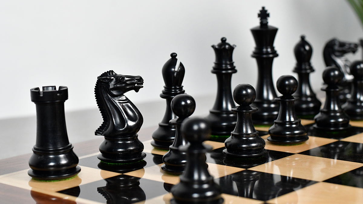 Modern Staunton Series Chess Pieces for Chess Players - Ebony & Box Wood - 3.75" King
