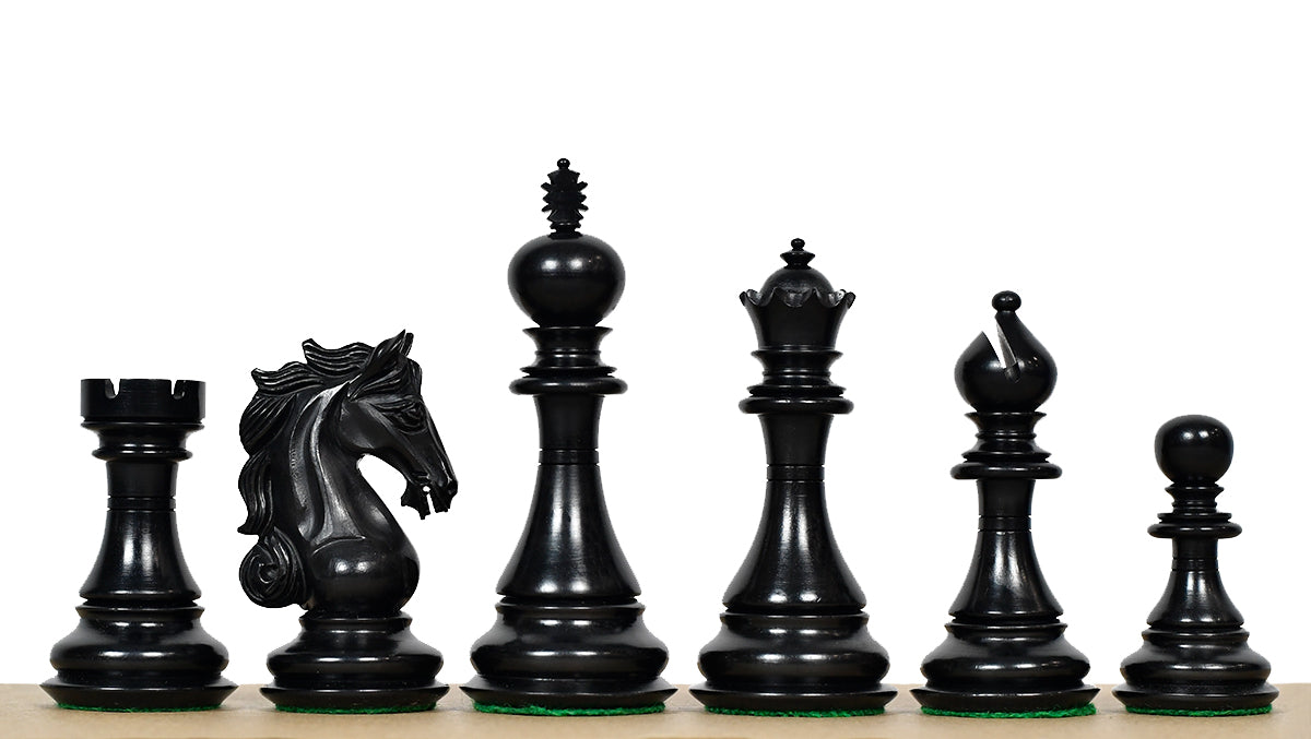 The Shera Series Staunton Triple Weighted Chess Pieces V2.0 in Ebony / Box Wood - 4.5" King
