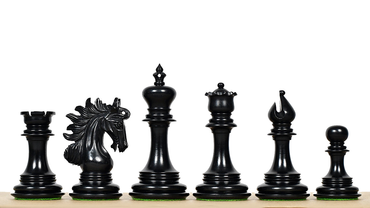The Arabian Knight Series Artisan Staunton Luxury Chess Pieces in Ebony & Boxwood - 4.2" King